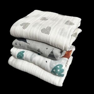 Muslin Swaddle Baby Blanket Set [4 Pack] - Ultra Soft, Large, Gender Neutral